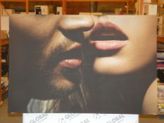 Couple Kissing Large Frame Canvas Wall Art Picture