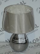 Silver Base Fabric Shade Table Lamp (9325)(DLI7227) RRP £60