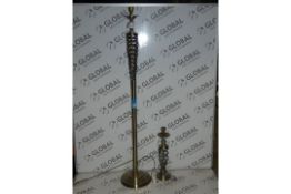 Assorted Antique Brass Jayce Table and Floor Lamps
