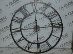 Boxed Roman 76cm Diameter Iron Wall Clock (11301) RRP £50 (HVO59062)