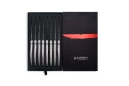 Boxed Laguiole Style By Hallingshan 8 Piece Silver Steak Knife Set RRP £49.99