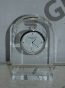 Boxed Dartington Crystal Small Curved Mantle Clock (811817) RRP £120