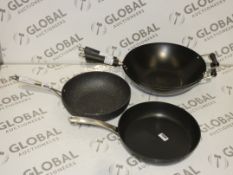 Assorted Woks and Frying Pans by Circulon, Easy Glide and Kenhom (725260)(787328)(751350) RRP £
