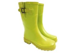 Brand New Pair of Size EU36 Yellow 100% Waterproof Wellington Boots with Buckle