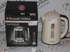 Lot To Contain 2 Assorted Boxed & Unboxed Cordless Jug Kettles By Bosch & Russel Hobbs Code