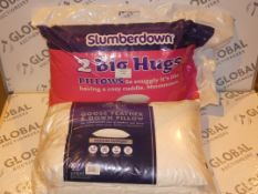 Lot to Contain 3 Pairs of Slumber Down and Sleep Well Geese Feather Down Pillows (11238)(