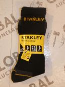 Lot To Contain 10 Brand New Packs of 3 Stanley Work Socks Sizes 6-11 Combined RRP £60.00