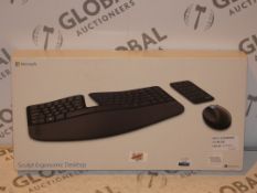 Boxed Microsoft Sculpt Ergonomic Desktop Keyboard & Mouse Pad Code 757054 RRP £100.00