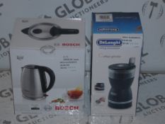 Lot To Contain 2 Assorted Items To Include Delonghi Livibg Inovation Coffee Grinder & Bosch 3000W