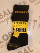 Lot To Contain 10 Brand New Packs of 3 Stanley Work Socks Sizes 6-11 Combined RRP £60.00