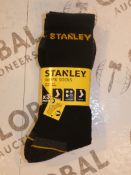 Lot To Contain 10 Brand New Packs of 3 Stanley Work Socks Sizes 6-11 Combined RRP £60.00