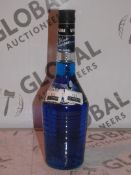 Lot To ontain 12 Bottles Of Blue Volair Italian Blue Liquer 70cl RRP £30 Per Bottle