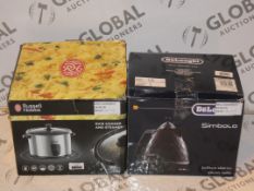 Lot to Contain 2 Assorted Items to Include a Russell Hobbs Rice Cooker and Steamer and a Delonghi
