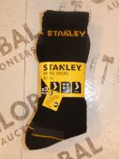 Lot To Contain 10 Brand New Packs of 3 Stanley Work Socks Sizes 6-11 Combined RRP £60.00