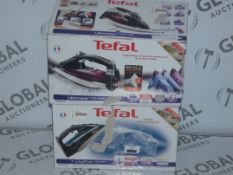 Boxed Assorted Tefal Ultimate & Tefal Turbo Pro Steam Irons. Codes 744092 & 680119 Combined RRP £