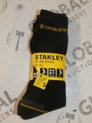 Lot to Contain 10 Triple Packs of Stanley Size 6 - 11 Work Socks RRP £6 a Pack
