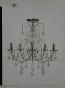 Lot to Contain 2 Boxed Home Collection Violet Stainless Steel and Glass Flush Chandelier Style