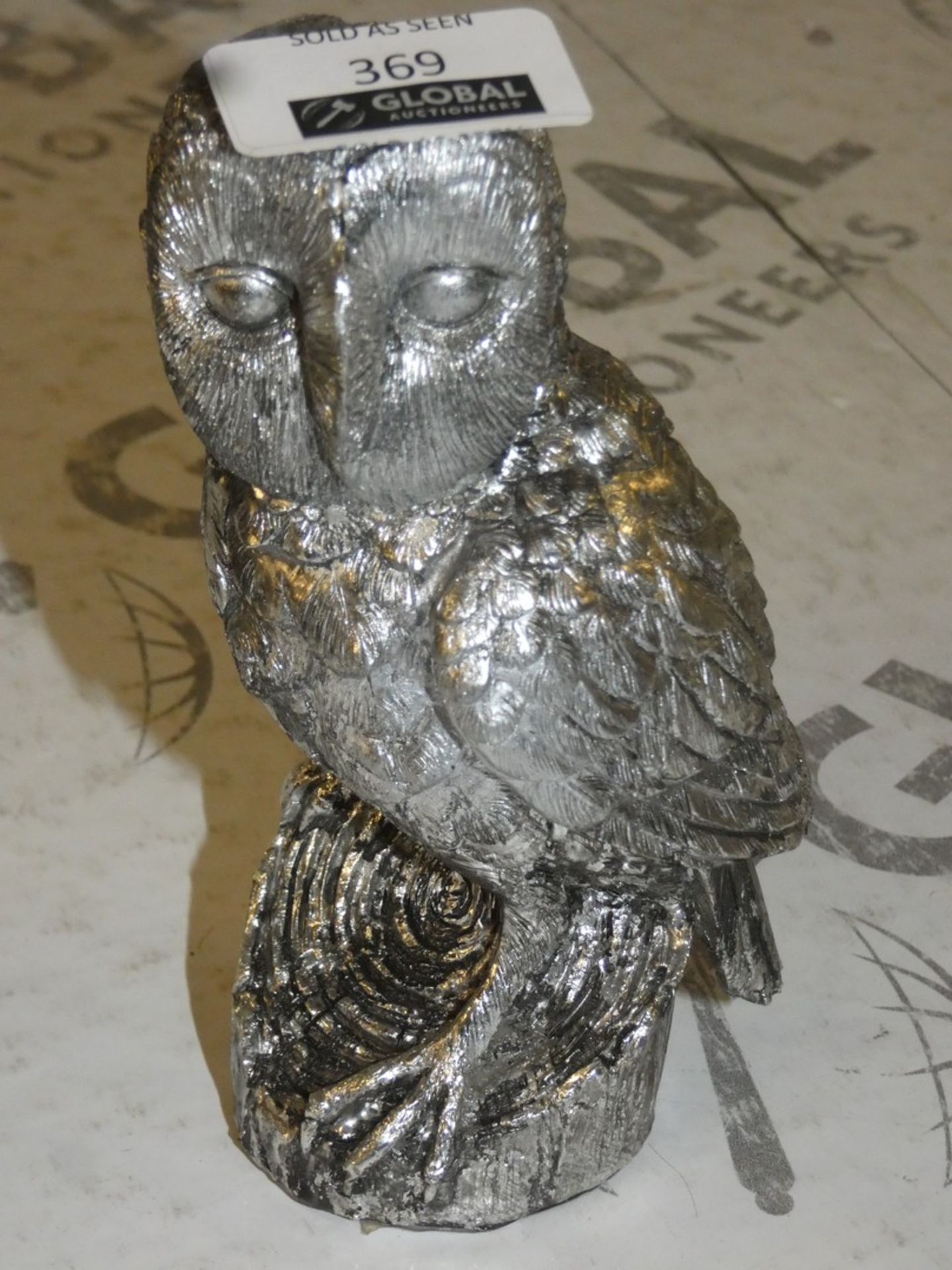 Silver Painted Owl Decoration