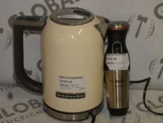 Lot to Contain 2 Assorted Items to Include a KitchenAid 1.7L Almond Kettle and a Bosch Stick Blender