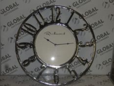 Richmond Over Sized Silver Wall Hanging Clock RRP £310 (RDI51038) (11053)