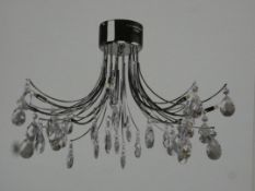 Lot to Contain 2 Boxed Home Collection Zoe Stainless Steel and Glass Ceiling Lights Combined RRP £