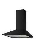 Boxed 60cm CHIM60BKPF 60cm Cooker Hood in Black