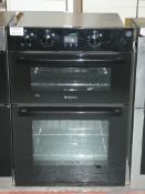 Hotpoint Black Fully Integrated Double Electric Oven with Fan Assisted Bottom Oven