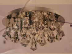 Boxed Searchlight Hannah Chrome Finish Clear Crystal Droplet Designer Ceiling Light (10163) RRP £85