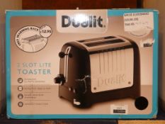 Boxed Dualit Stainless Steel and Black Toaster RRP £70 (715419)