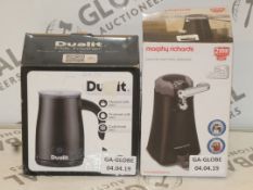 Lot to Contain 2 Boxed Assorted Items to Include a Morphy Richards Multi Function Can Opener and a