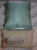 Lot to Contain 5 Assorted Designer Cushions to Include a 35 x 50cm Puzzle Blush Cushion, 43 x 43cm