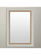 Boxed Croft Blakeney Collection Light Oak and Grey Rectangular Mirror RRP £100 (883797)