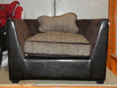 Sofa Chocolate Brown Faux Leather Dog Bed RRP £180 (TSXR1002)(11301)