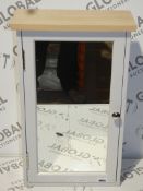 Boxed Croft Blakeney Collection Grey and Oak Single Door Mirrored Bathroom Cabinet RRP £100 (