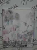 Boxed Lace and Roses Canvas Wall Art Picture RRP £65 (OLAG1009)(8435)