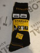 Brand New Packs of 3 Size UK6 - 11 Stanley Work Socks
