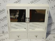 Boxed Apothercary Collection Gloss White Double Door Mirrored Bathroom Cabinet RRP £200 (689073)