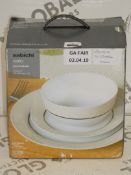 Boxed Savechi Oslo 12 Piece Porcelain Dinner Set RRP £30 (SCE1854)(10608)