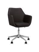 Boxed Reid Tan Leather Swivel Office Chair RRP £180 (81638602)