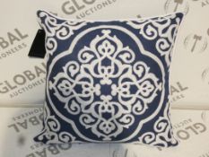 Rocco Navy Blue and White Designer Scatter Cushions RRP £40 Each (133544143)(9555)