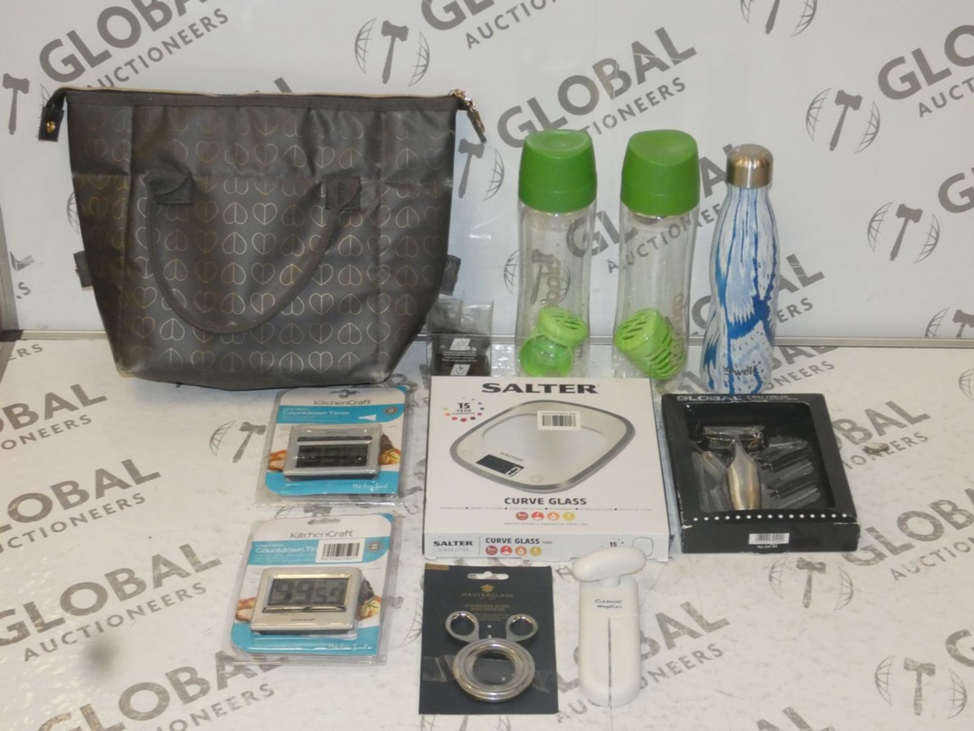 Assorted Items in a bag to Include Bow and Elliott Travel Bags, Sports Drinking Water Bottles,