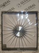Boxed Oversized 61cm Sunburst Wall Clock RRP £65 (PRH3531)(11568)