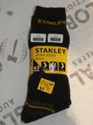 Brand New Packs of 3 Size UK6 - 11 Stanley Work Socks