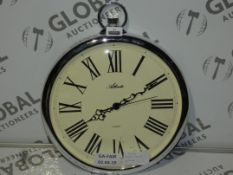 Atlanta Sweep Silver Wall Clock RRP £90 (GRZT1021)(8453)