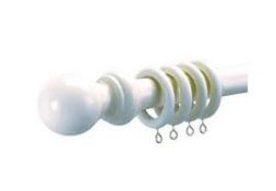 Boxed 28mm x 120cm White Wooden Curtain Poles (SPEP1025) RRP £20 Each (8435)