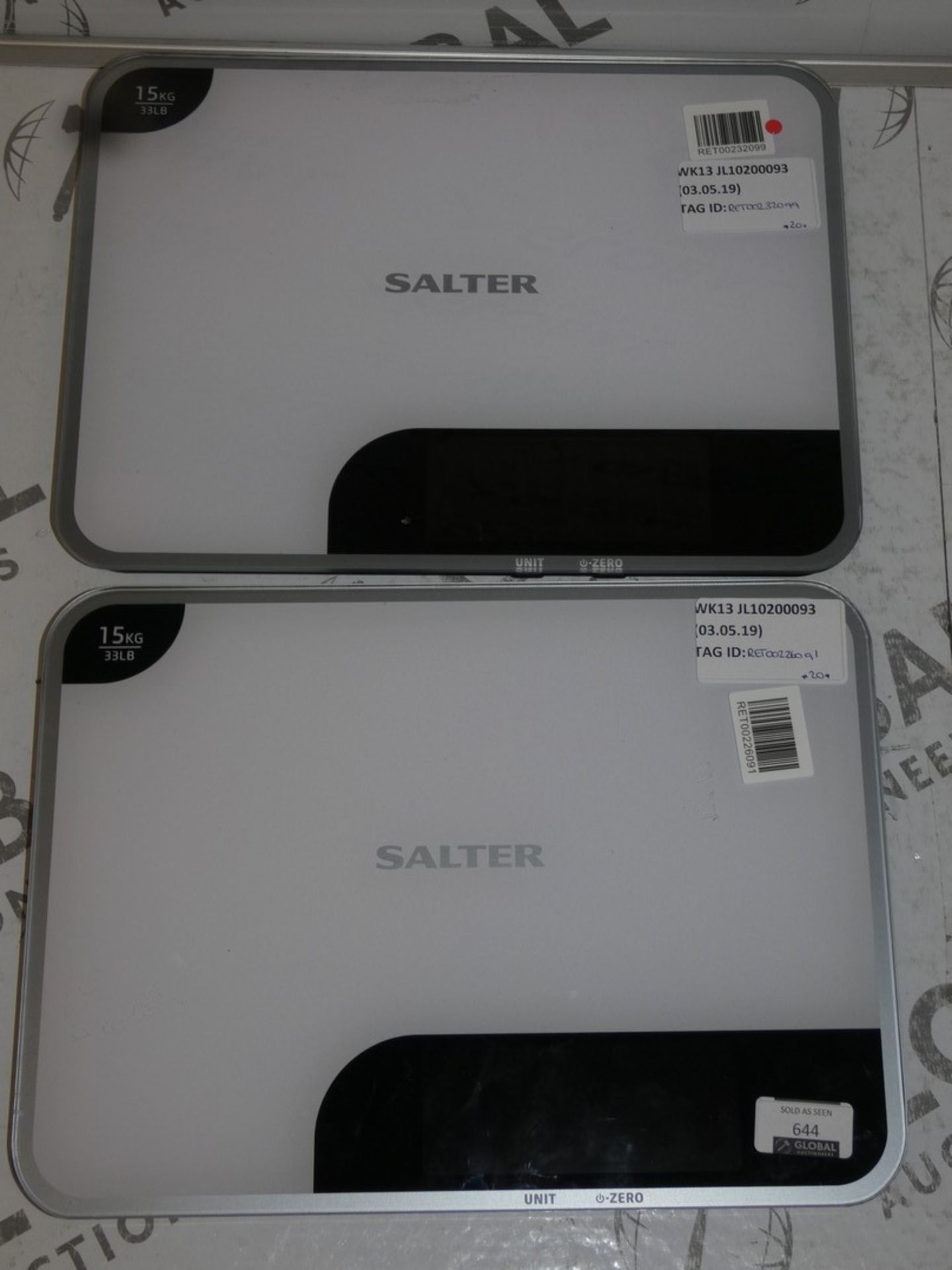 Assorted Pairs of Salter Digital Weighing Scales RRP £20 Each (RET00226091)(RET00232099)
