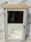Boxed Croft Blakeney Collection Grey and Oak Single Door Mirrored Bathroom Cabinet RRP £100 (