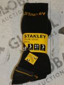 Lot to Contain 5 Brand New Packs of 3 Size 6 - 11 Stanley Work Socks RRP £6 Each