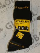 Lot to Contain 5 Brand New Packs of 3 Size 6 - 11 Stanley Work Socks RRP £6 Each