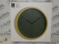 Boxed Umbra Forest Green Gold Surround Wall Clock (629366)